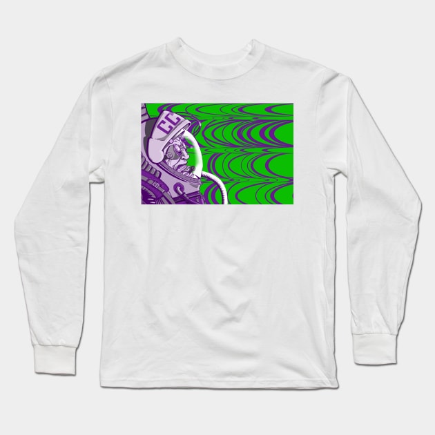 Re-entrY Comrade Purple and Green Long Sleeve T-Shirt by grosvenordesign